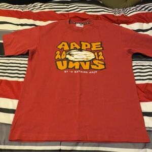 Bape Aape Red Graphic Mens T-Shirt